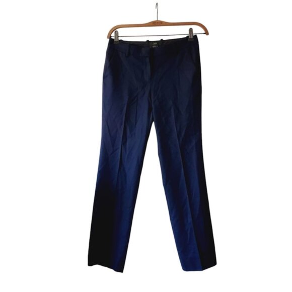 J Crew Favorite Fit Navy Wool Crepe Ankle Slim Trousers 2 - Picture 2 of 7